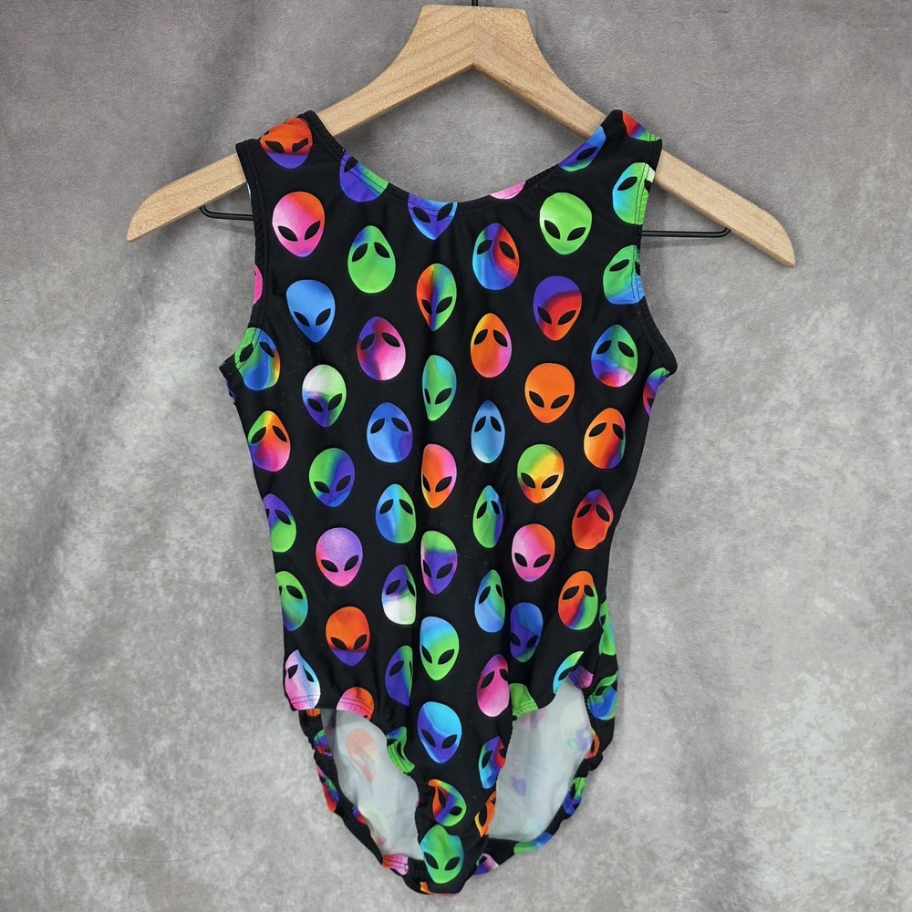 Rainbow Alien Gymnastics Leotard Girls Size AXS